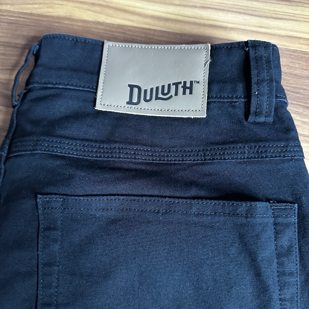Duluth Trading Flex Fire Hose Pants Mens 32x30 Black Canvas Workwear Chino - Picture 9 of 13